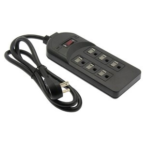 Main product image for 6 Outlet Strip 4 ft. Cord with 750 Joules Surge Protection and EMI/RFI Filter-Black125-437